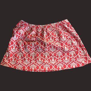 Lands End Womens Pink & White Floral Swim Skirt M Nylon/Spandex‎ M Pockets